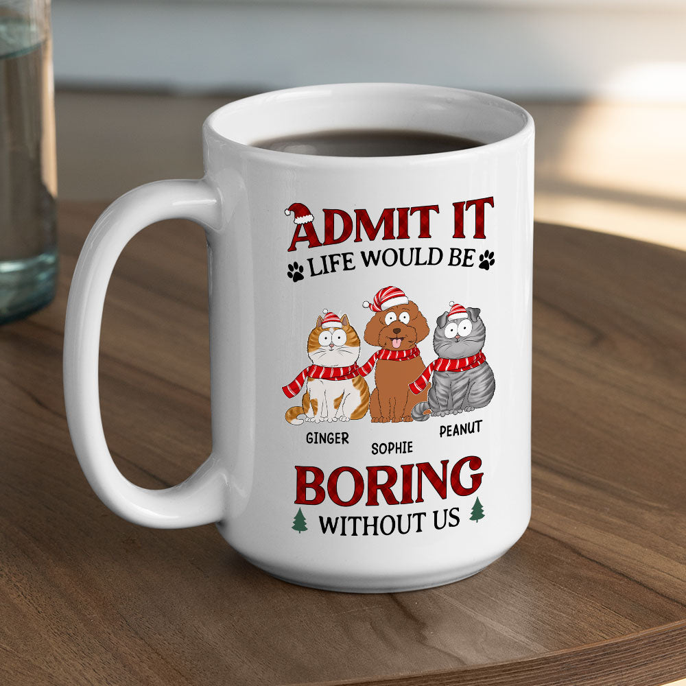 Custom Photo Mother's day Birthday Gifts For Cat Mom, Cat Lovers • Be Boring Without Us - Personalized Coffee Mug