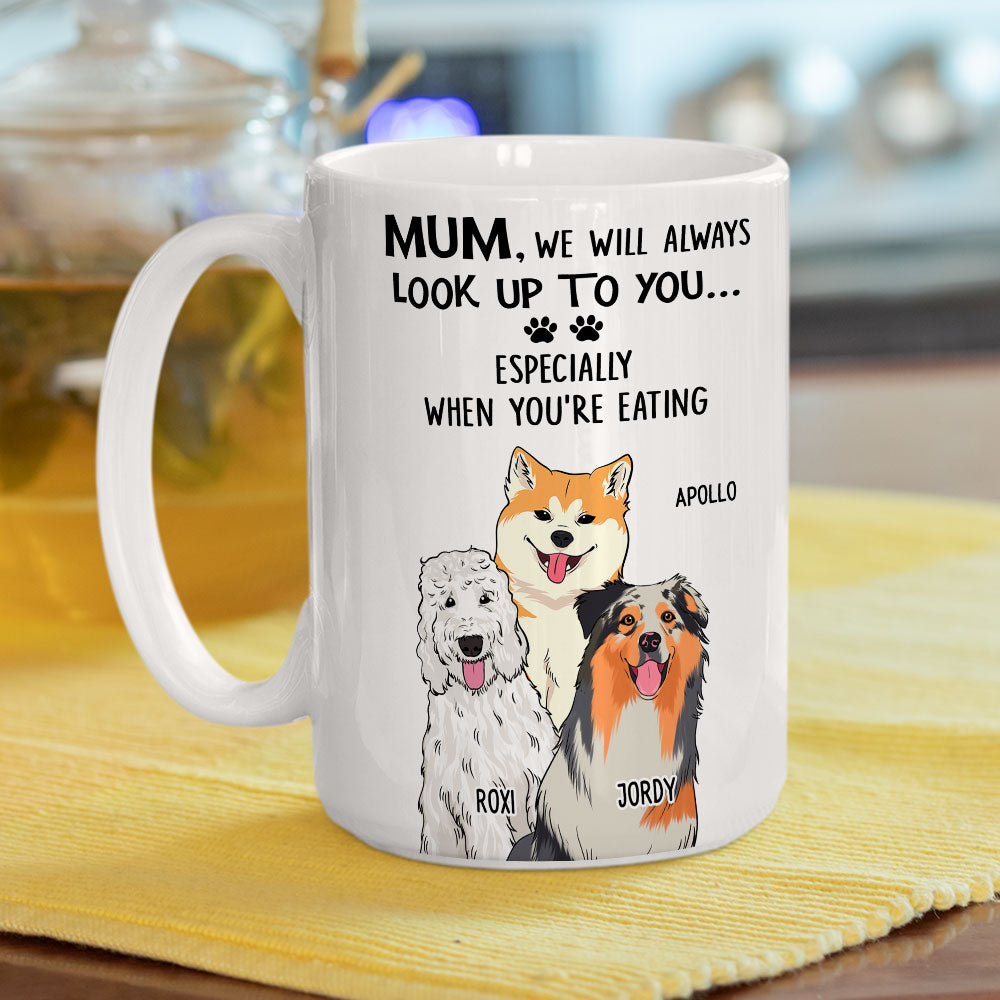 Custom Christmas Birthday Gifts For Dog Lovers • Look Up To You - Personalized Coffee Mug