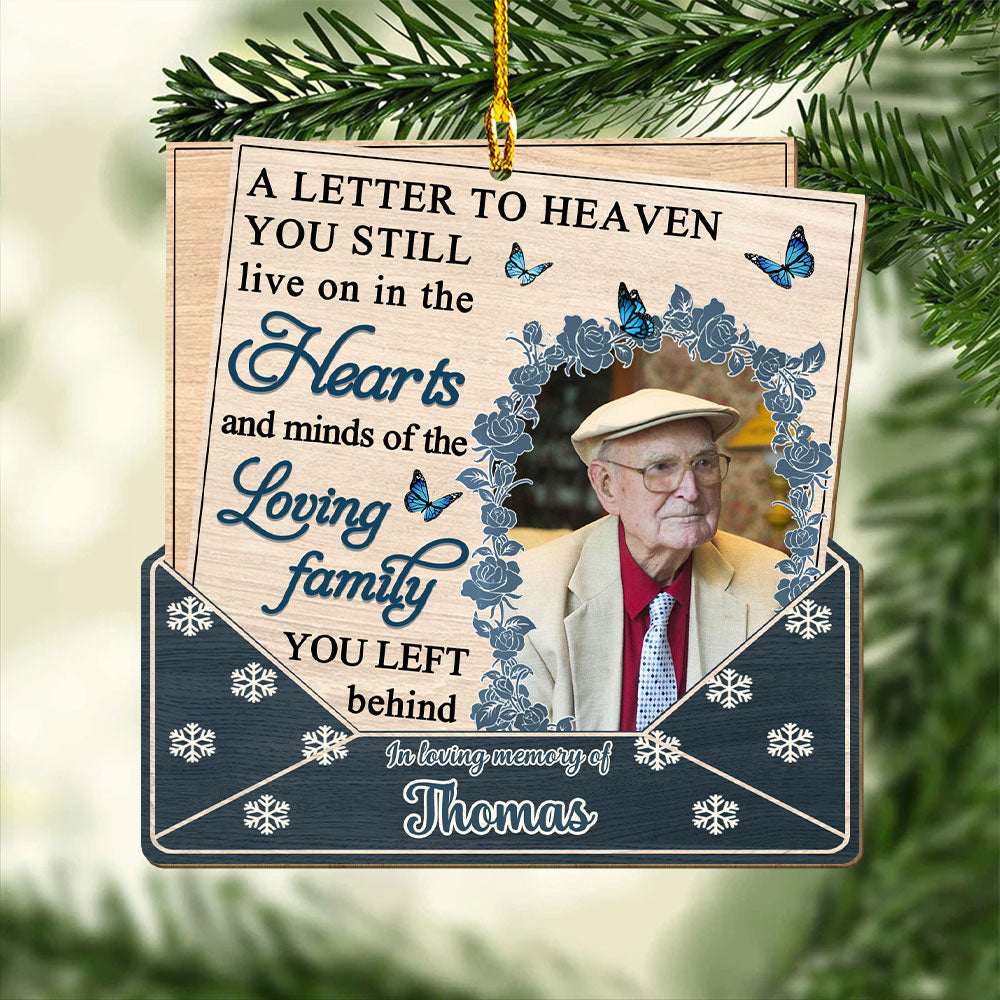 Hearts And Minds Letter - Personalized 1-layered Wood Ornament