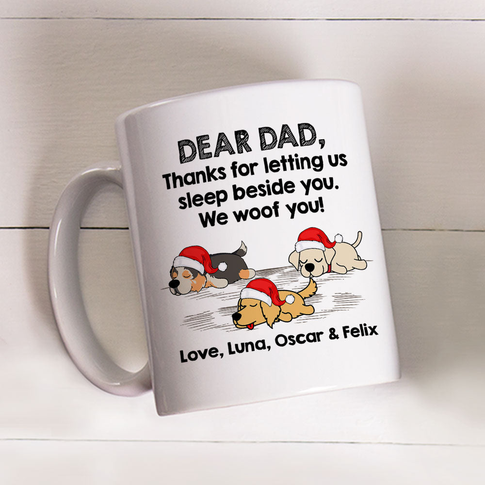 Custom Photo Christmas Birthday Gifts For Dog Lovers • Sleep Beside Dog - Personalized Coffee Mug