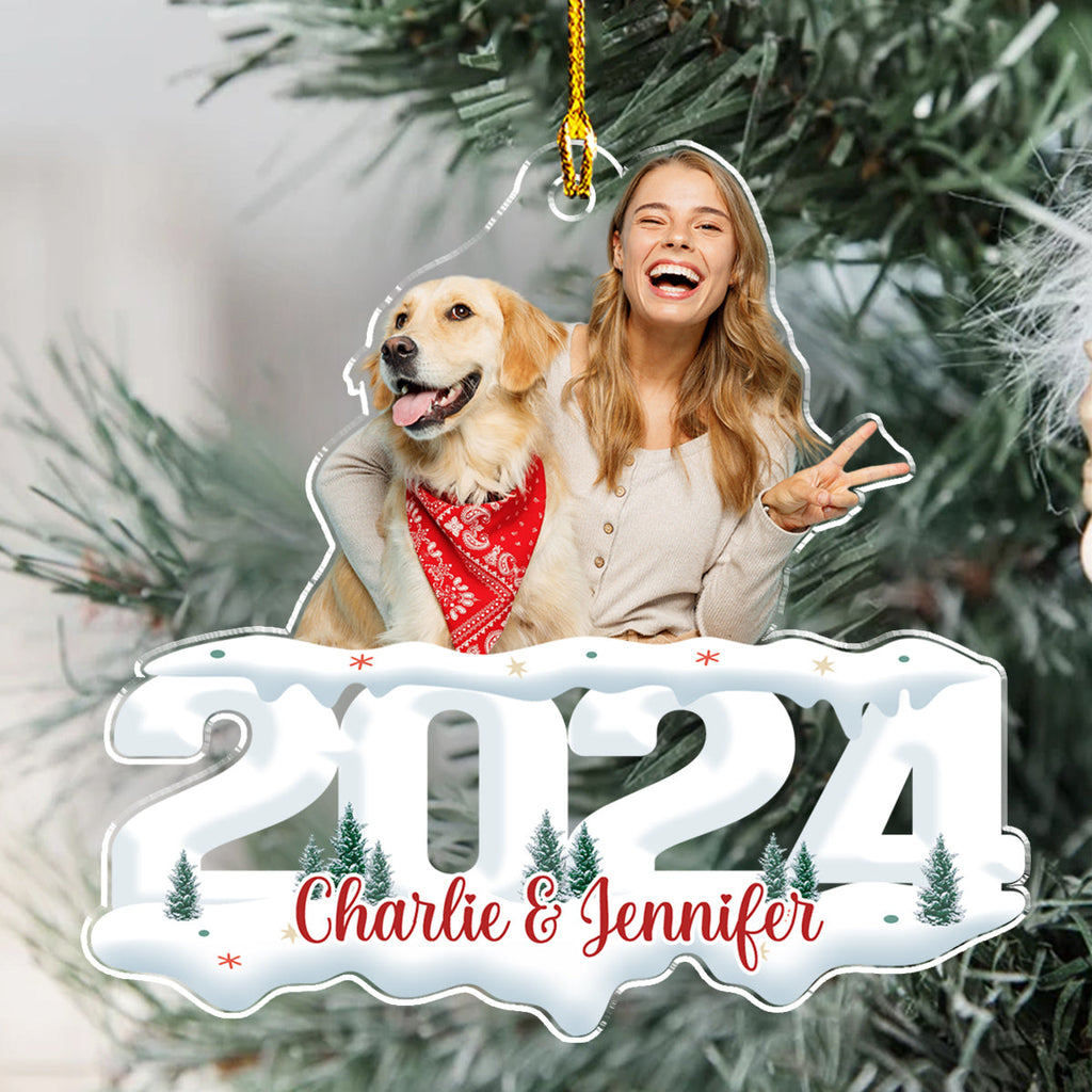 Photo Pet & Human - Joy of Christmas 2024 - Personalized Acrylic Ornament