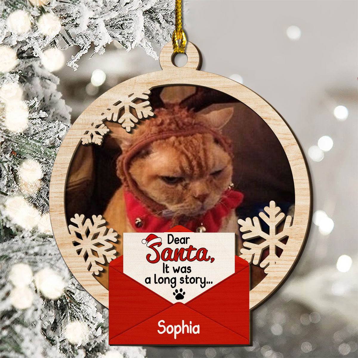 Dear Santa I Was Naughty - Personalized 2-layered Wood Ornament