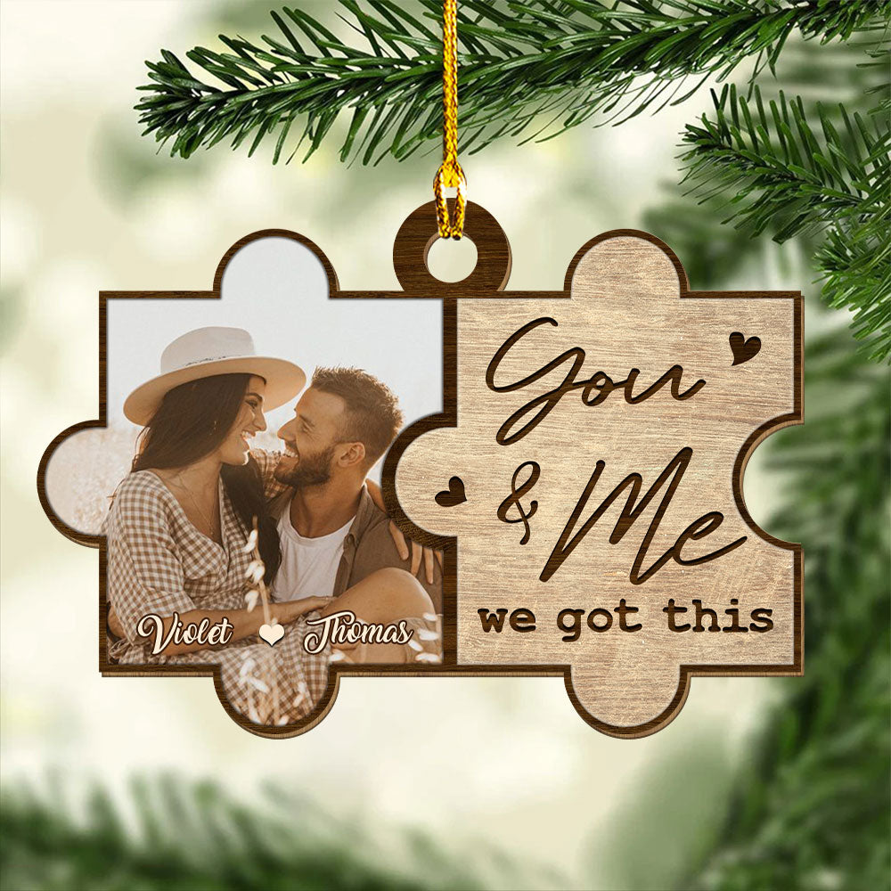 You And Me Piece - Personalized 1-layered Wood Ornament