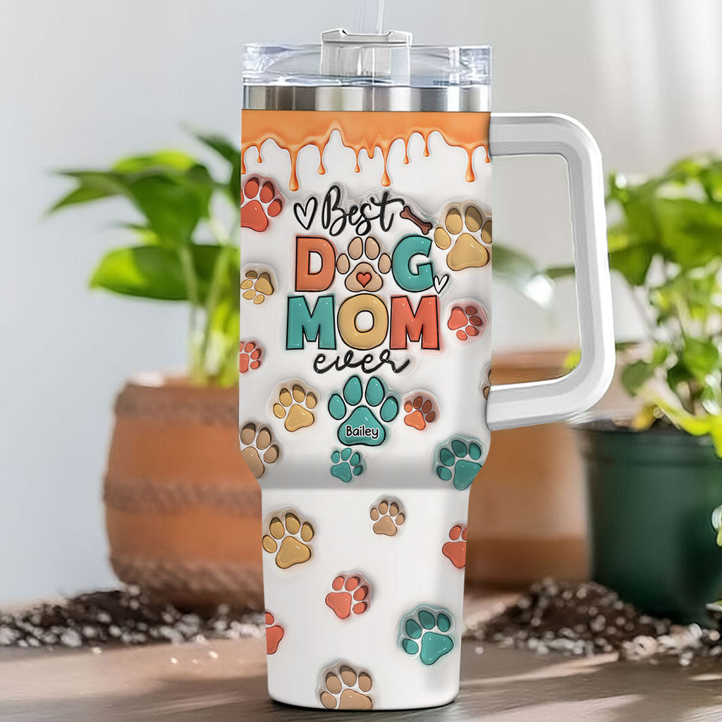 Custom Mother's day Birthday Gifts For Cat Mom, Cat Lovers • Best Mom Dad - Personalized 3D Inflated Effect Printed 40 Oz Tumbler