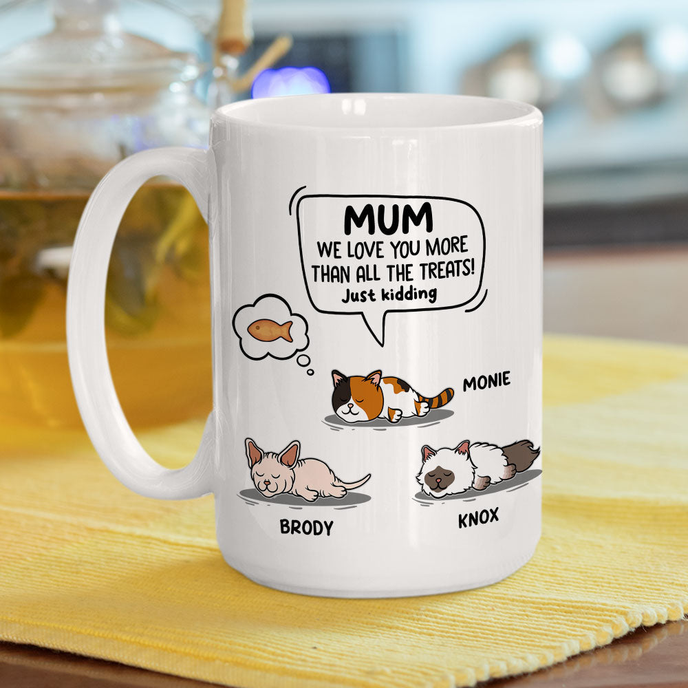 Custom Photo Mother's day Birthday Gifts For Cat Mom, Cat Lovers • Cat Just Kidding - Personalized Coffee Mug