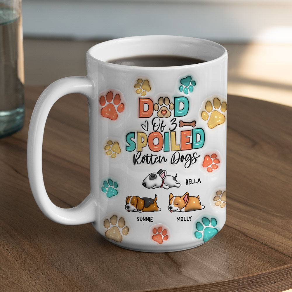 Custom Christmas Birthday Gifts For Dog Lovers • Spoiled Rotten Dogs - Personalized 3D Inflated Effect Mug
