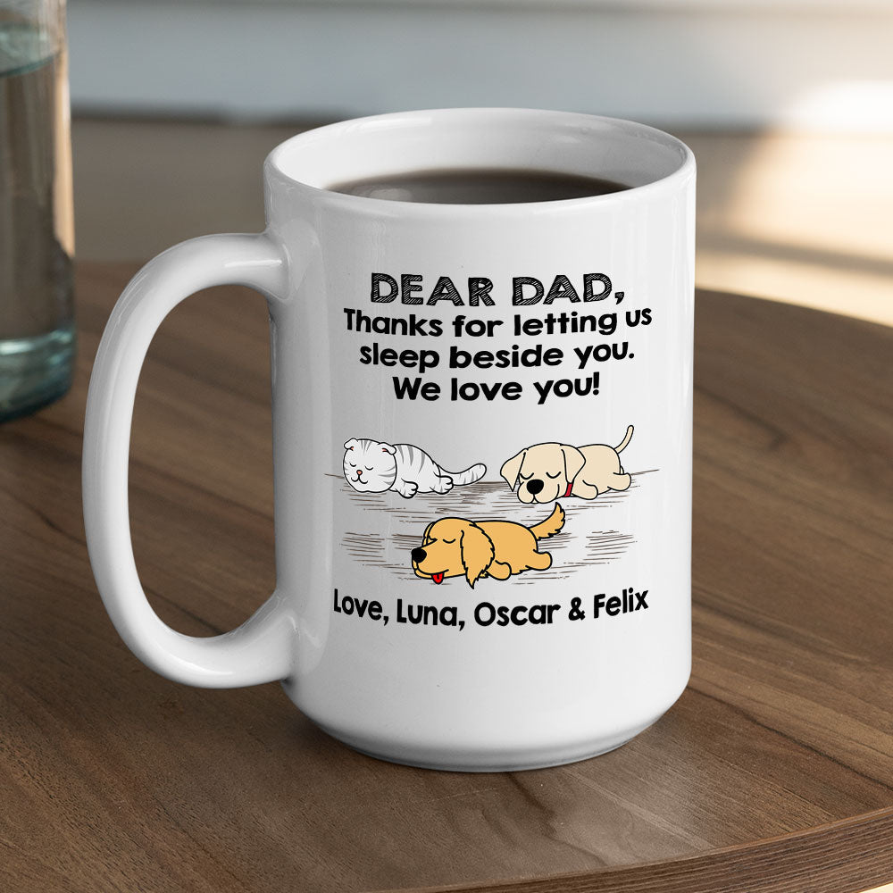 Custom Photo Mother's day Birthday Gifts For Cat Mom, Cat Lovers • Sleep Beside Pet 2 - Personalized Coffee Mug