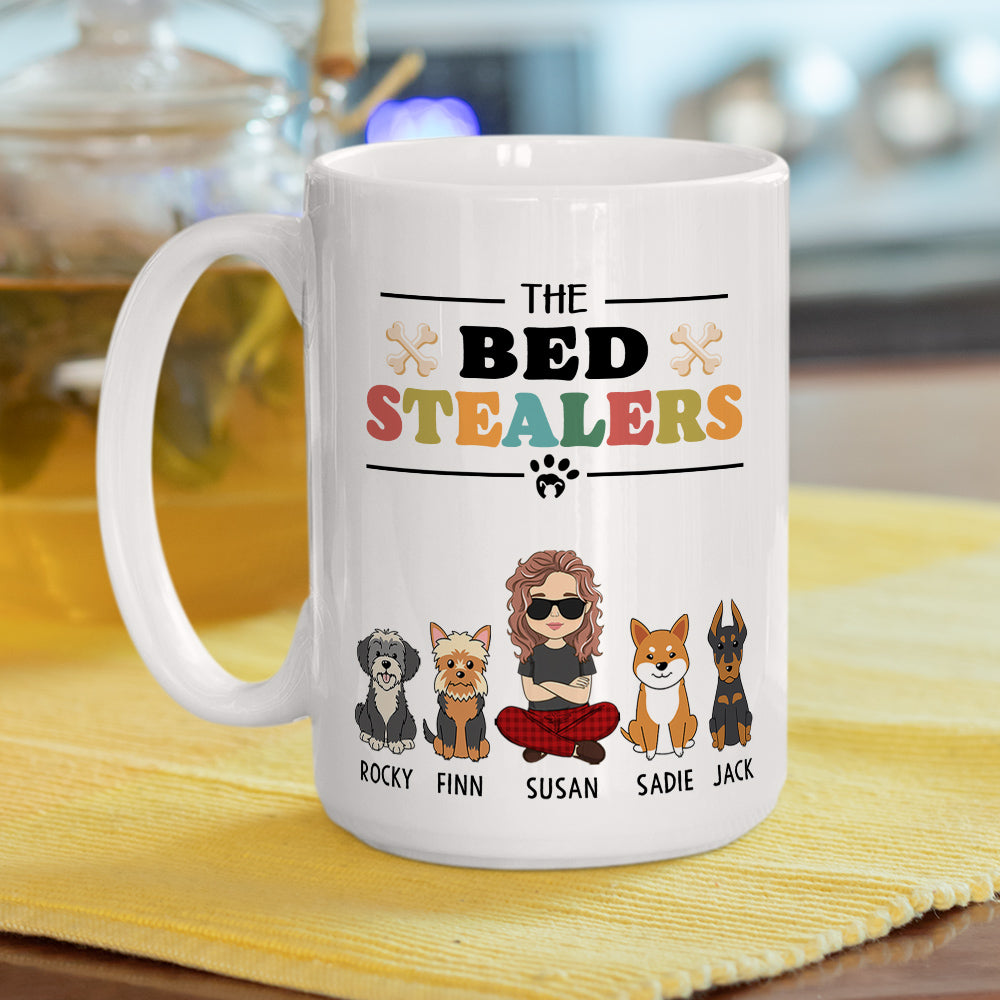 Custom Christmas Birthday Gifts For Dog Lovers • Bed Stealer - Personalized Coffee Mug