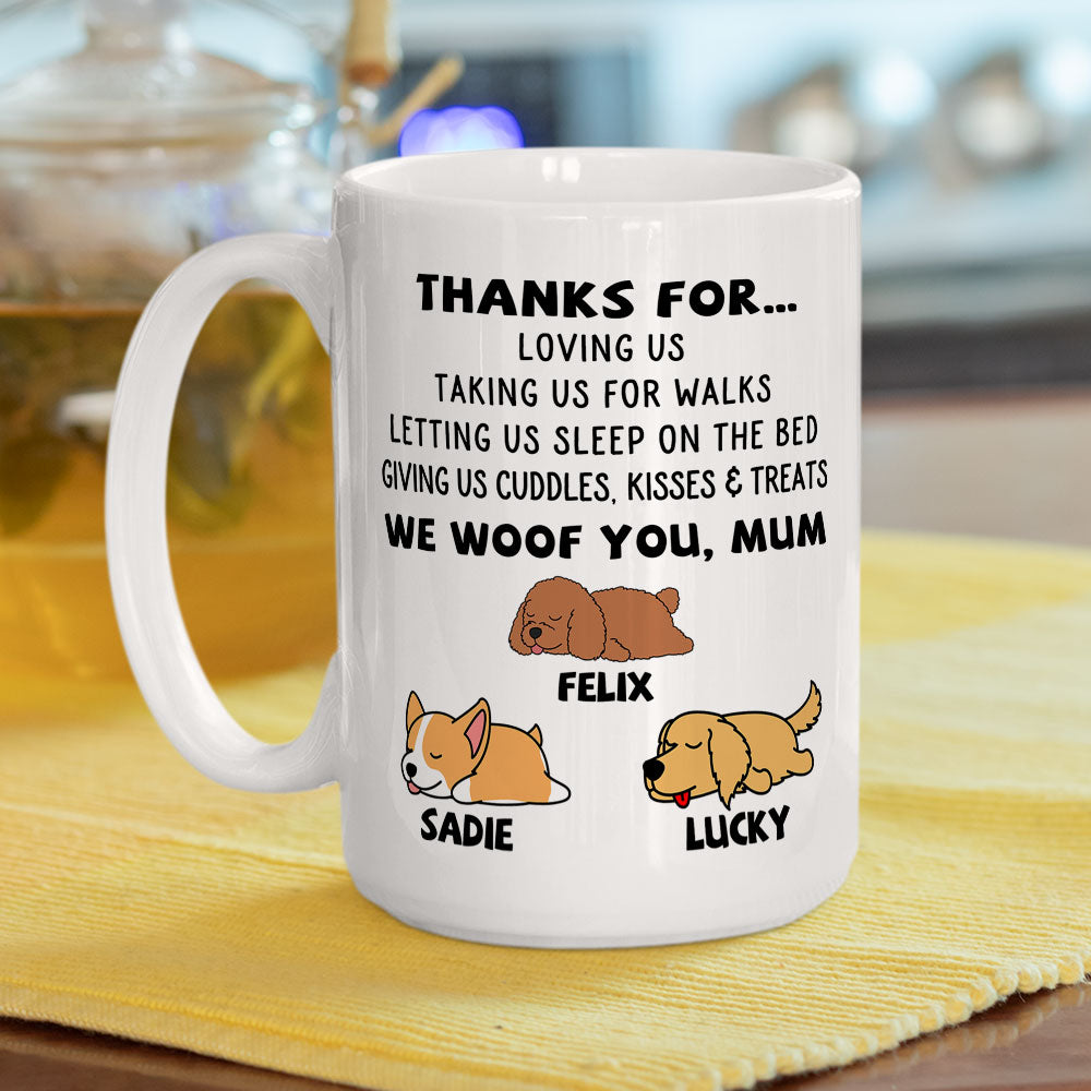 Custom Christmas Birthday Gifts For Dog Lovers • Thanks For Loving Me - Personalized Coffee Mug