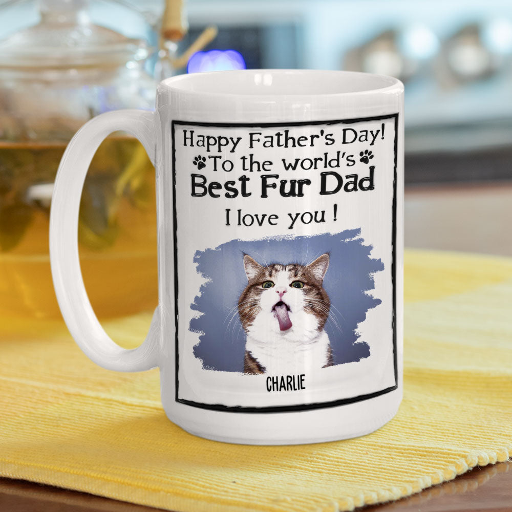 Custom Photo Christmas Birthday Gifts For Dog Dad, Dog Lovers • Love Pet Dad - Personalized 3D Inflated Effect Mug