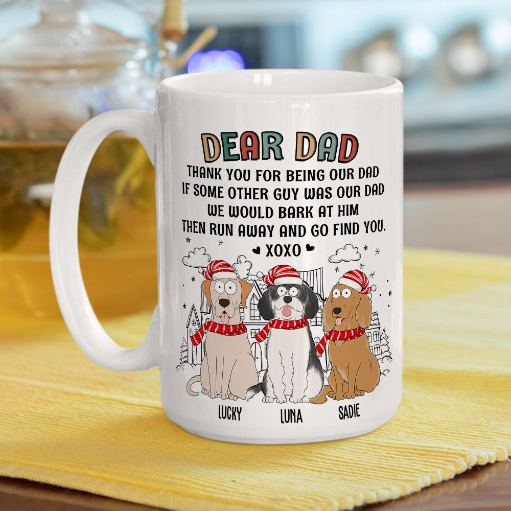 Custom Photo Christmas Birthday Gifts For Dog Lovers • Dear Dad XOXO - Personalized Coffee Mug
