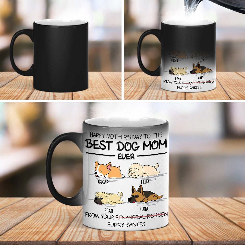 Custom Photo Christmas Birthday Gifts For Dog Lovers • Happy Mother's Day To The Best Mom Ever - Personalized Color Changing Mug