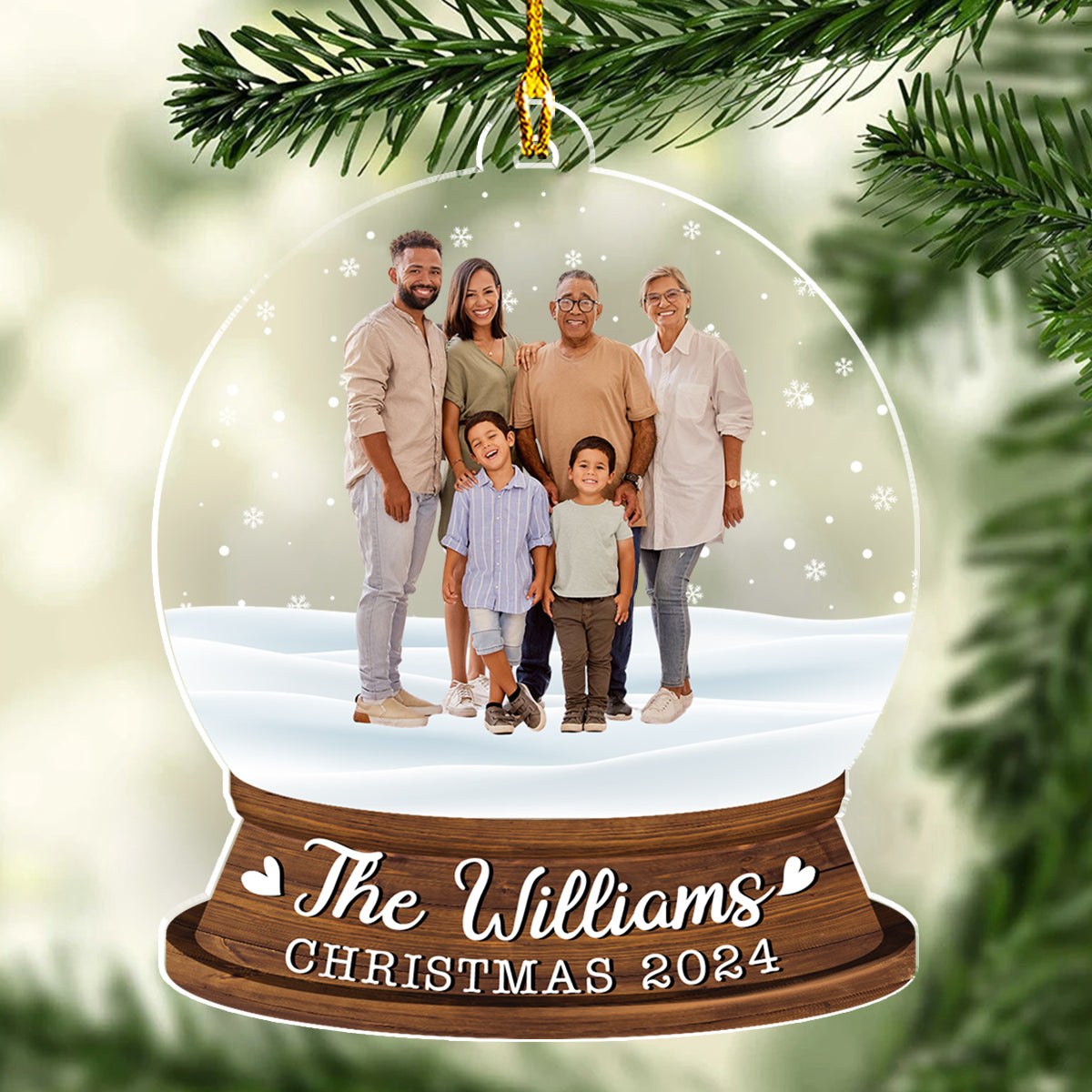 Family Snowglobe - Personalized Acrylic Ornament