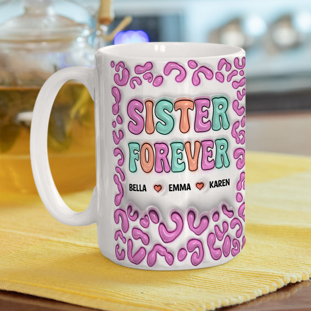 Besties For The Resties - Personalized 3D Inflated Effect Mug