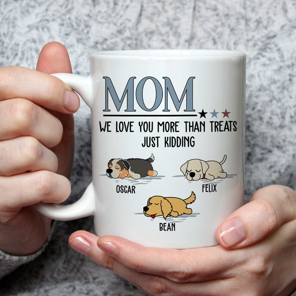 Custom Photo Christmas Birthday Gifts For Dog Lovers • I Love You More Than Treats - Personalized Coffee Mug