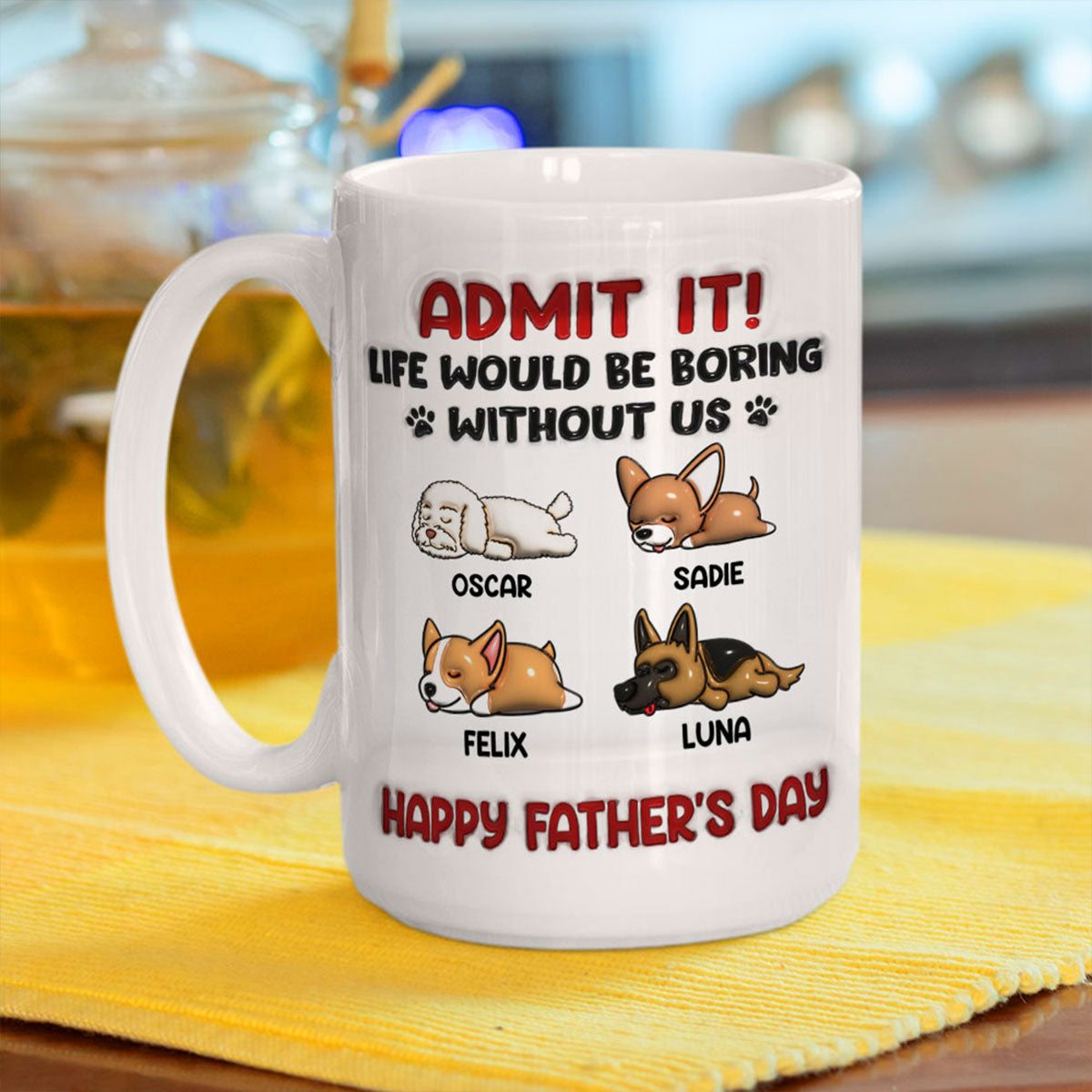 Custom Christmas Birthday Gifts For Dog Lovers • Admit It - Personalized 3D Inflated Effect Mug