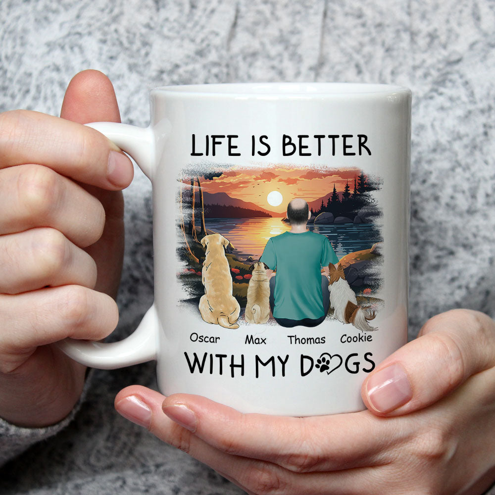 Custom Mother's day Birthday Gifts For Cat Mom, Cat Lovers • Better With Pets - Personalized Coffee Mug