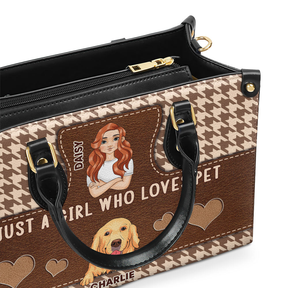 Girl With Pets - Personalized Leather Bag