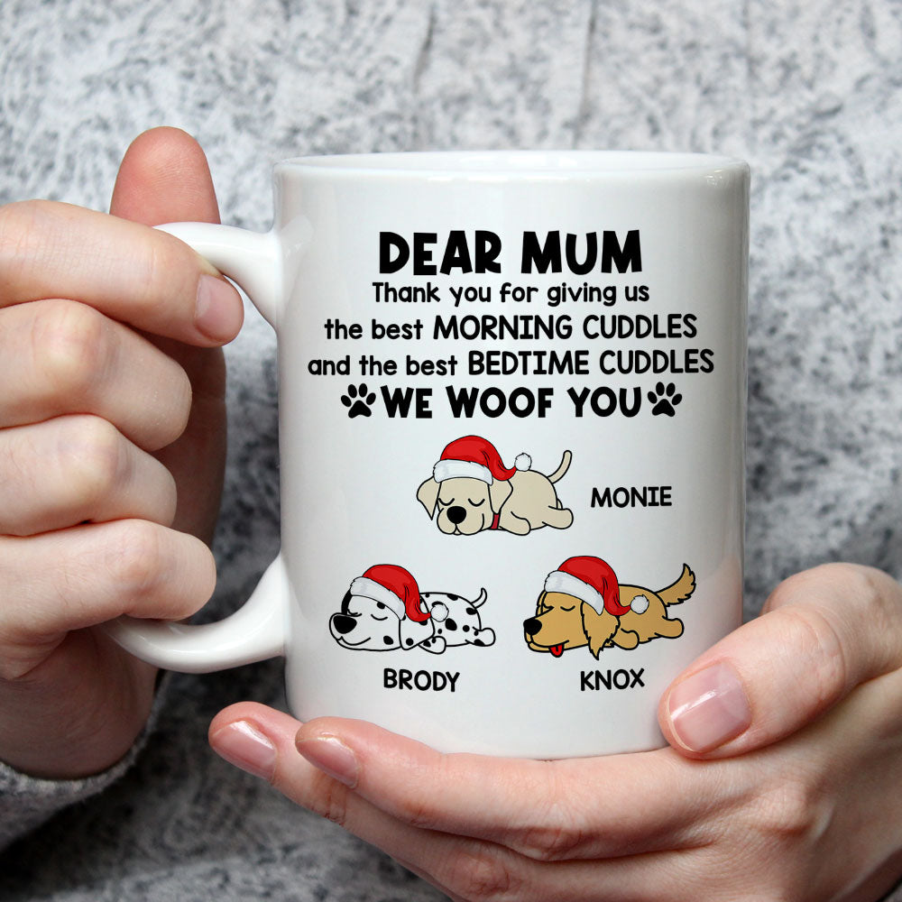 Custom Photo Christmas Birthday Gifts For Dog Lovers • Snuggle Cuddle - Personalized Coffee Mug