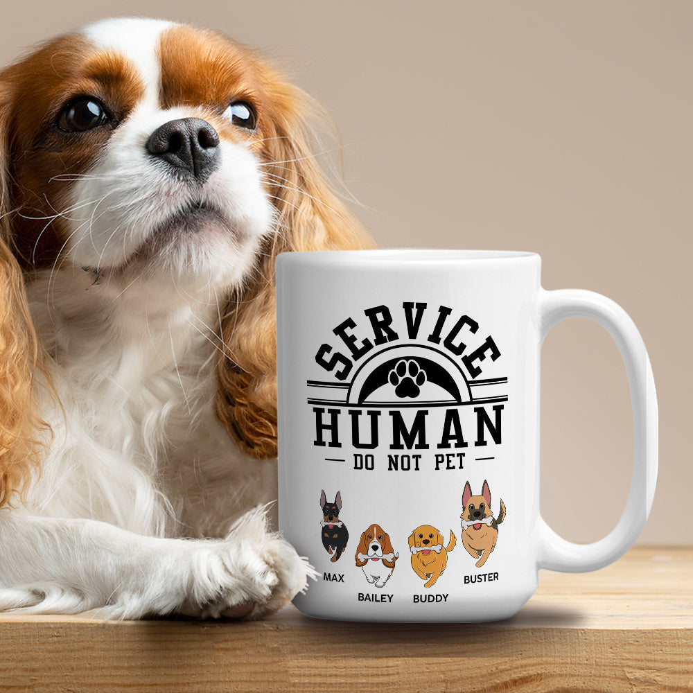 Custom Christmas Birthday Gifts For Dog Dad, Dog Lovers • Service Human, Do Not Pet - Personalized Coffee Mug