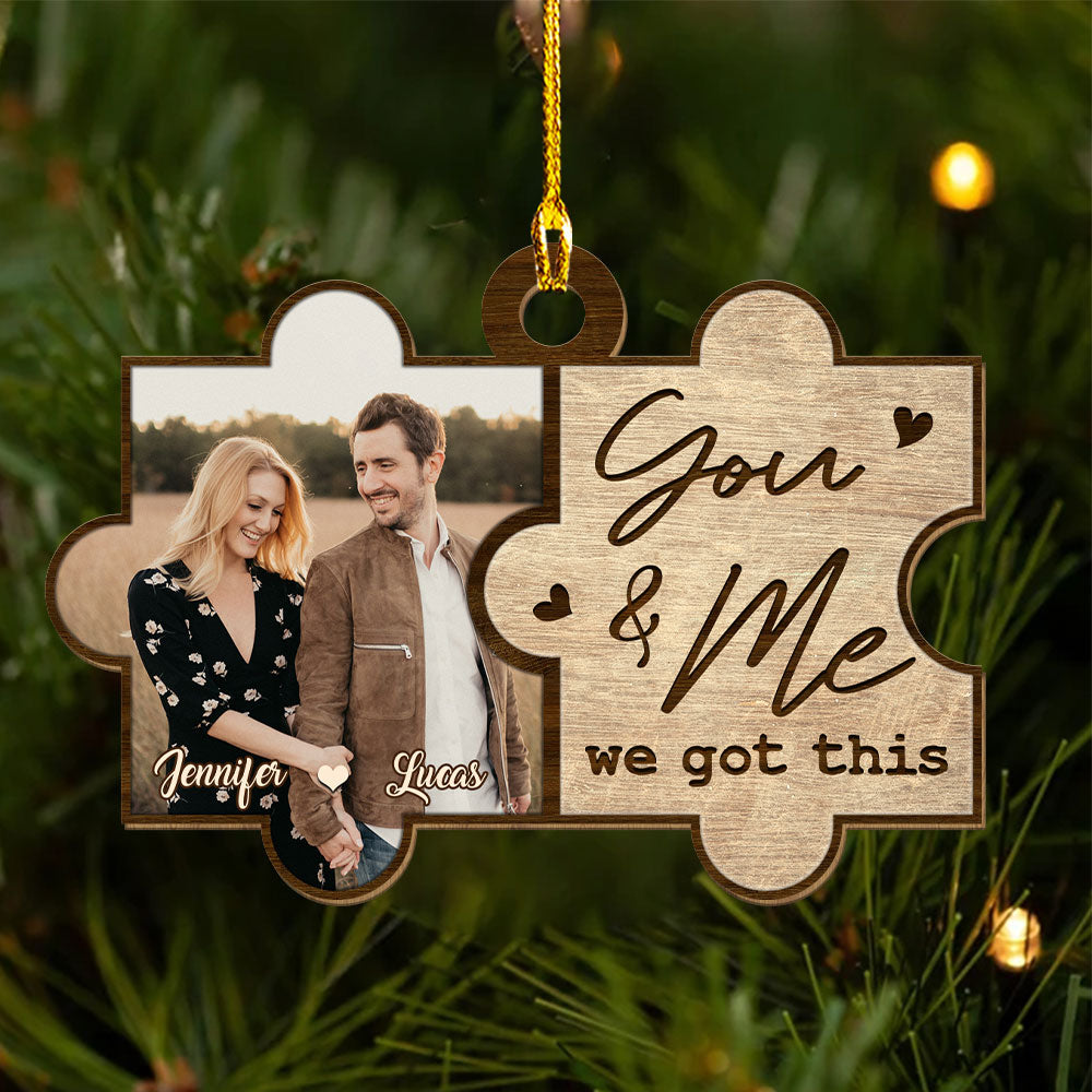 You And Me Piece - Personalized 1-layered Wood Ornament