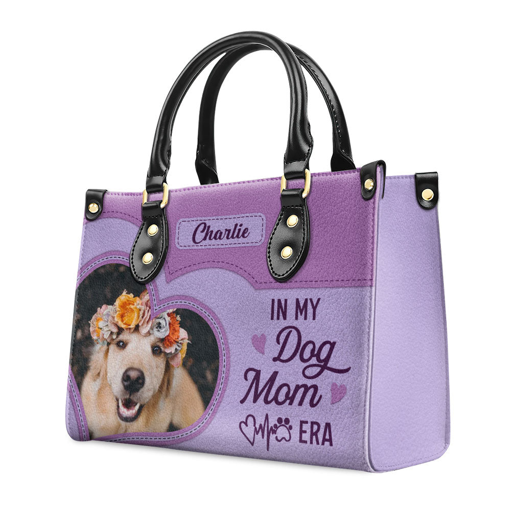 Dog Mom Era Heart - Personalized Leather Bag