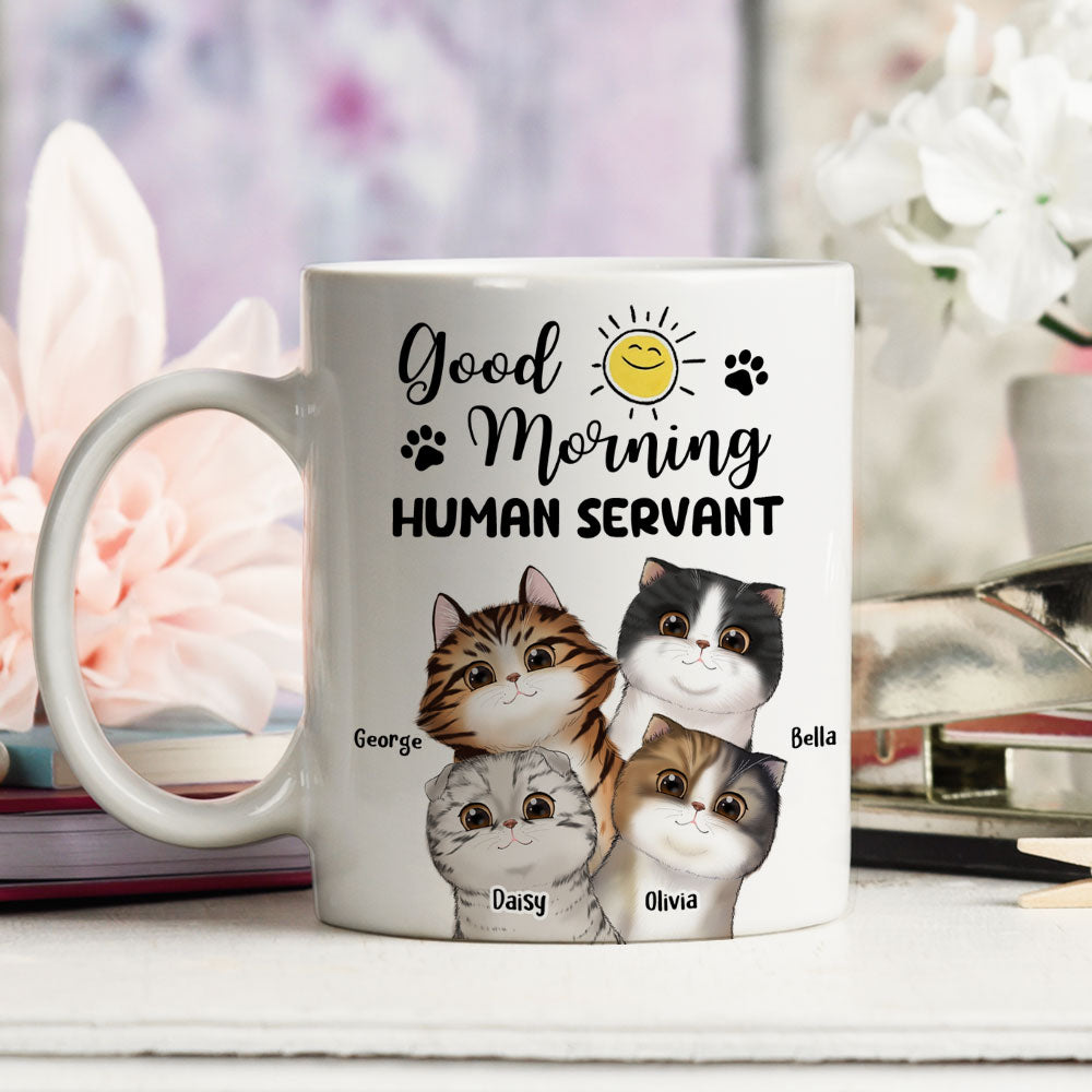 Custom Mother's day Birthday Gifts For Cat Mom, Cat Lovers • Good Morning - Personalized Coffee Mug