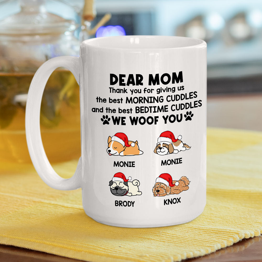 Custom Photo Christmas Birthday Gifts For Dog Lovers • Snuggle Cuddle - Personalized Coffee Mug