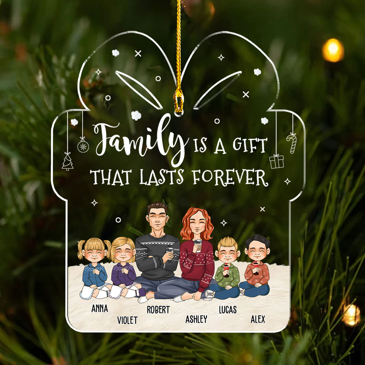 Family Is A Gift - Personalized Acrylic Ornament