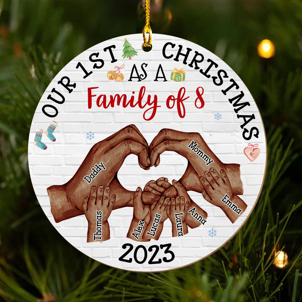 Our First Christmas - Personalized 1-layered Wood Ornament