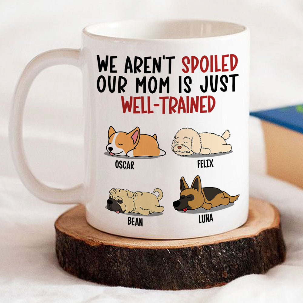 Custom Photo Christmas Birthday Gifts For Dog Lovers • Spoiled Dog And Well Trained Dad 2 - Personalized Coffee Mug
