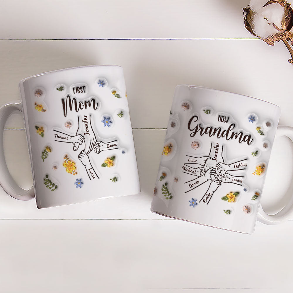 First Mom Now Grandma - Personalized 3D Inflated Effect Mug