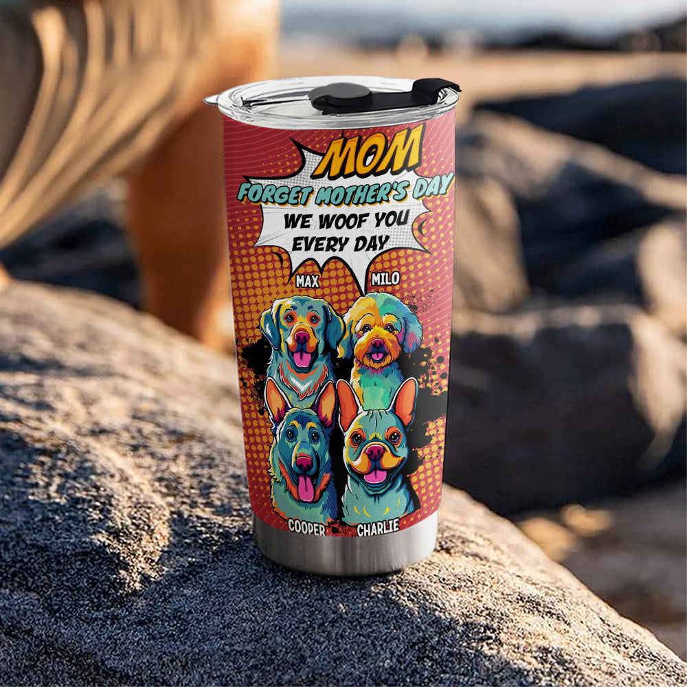 Custom Christmas Birthday Gifts For Dog Lovers • I Woof You Every Day - Personalized Tumbler