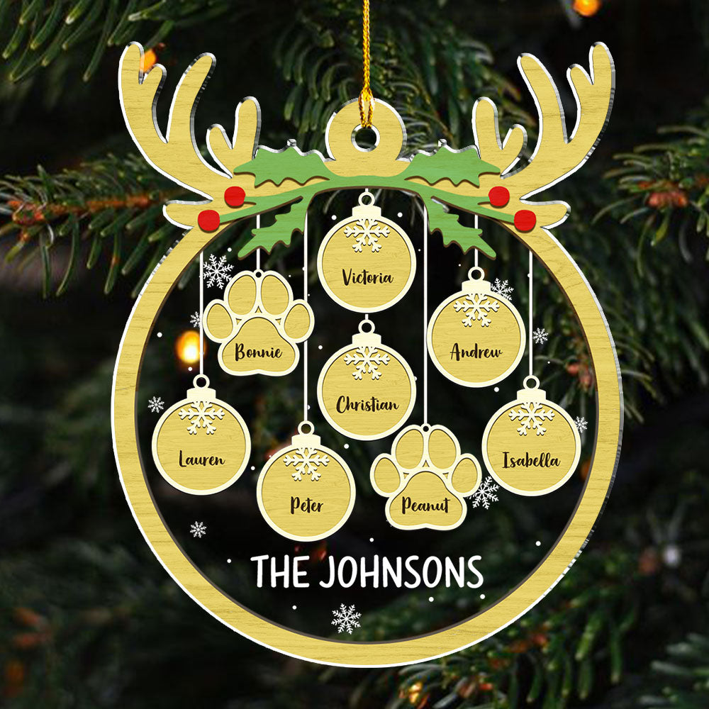Yellow Paw Charm - Personalized Acrylic Ornament