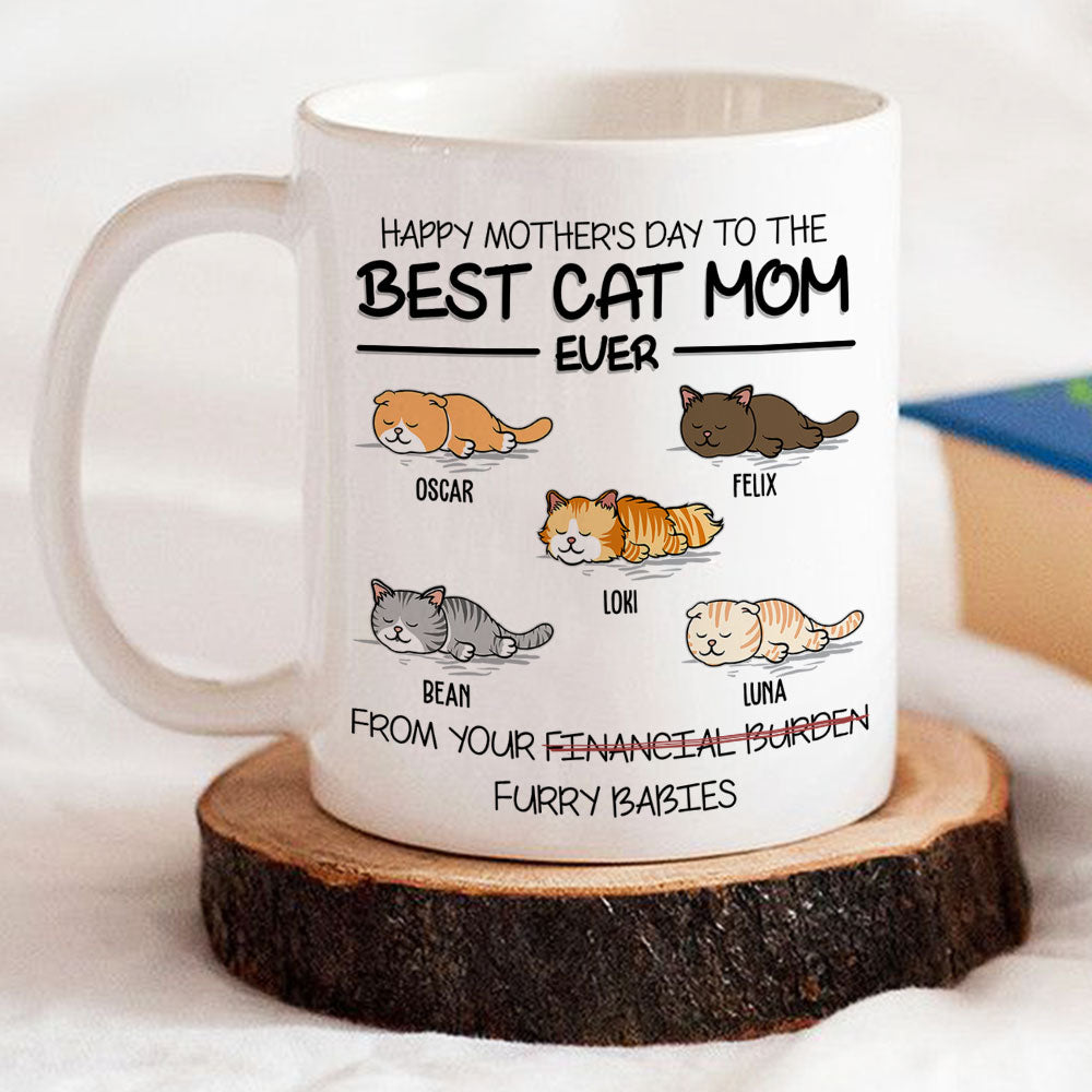 Custom Photo Mother's day Birthday Gifts For Cat Mom, Cat Lovers • Happy Mothers Day Father Day To The Best Ever - Personalized Coffee Mug