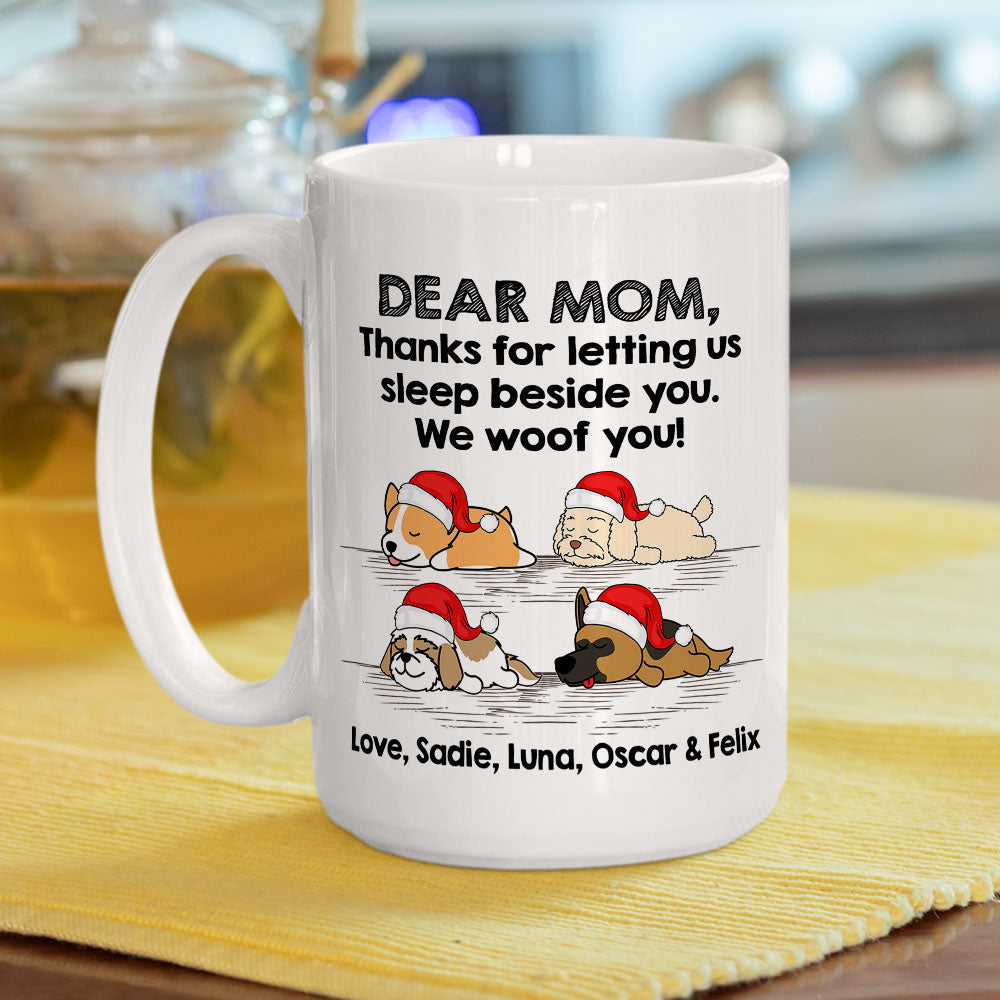 Custom Photo Christmas Birthday Gifts For Dog Lovers • Sleep Beside Dog - Personalized Coffee Mug