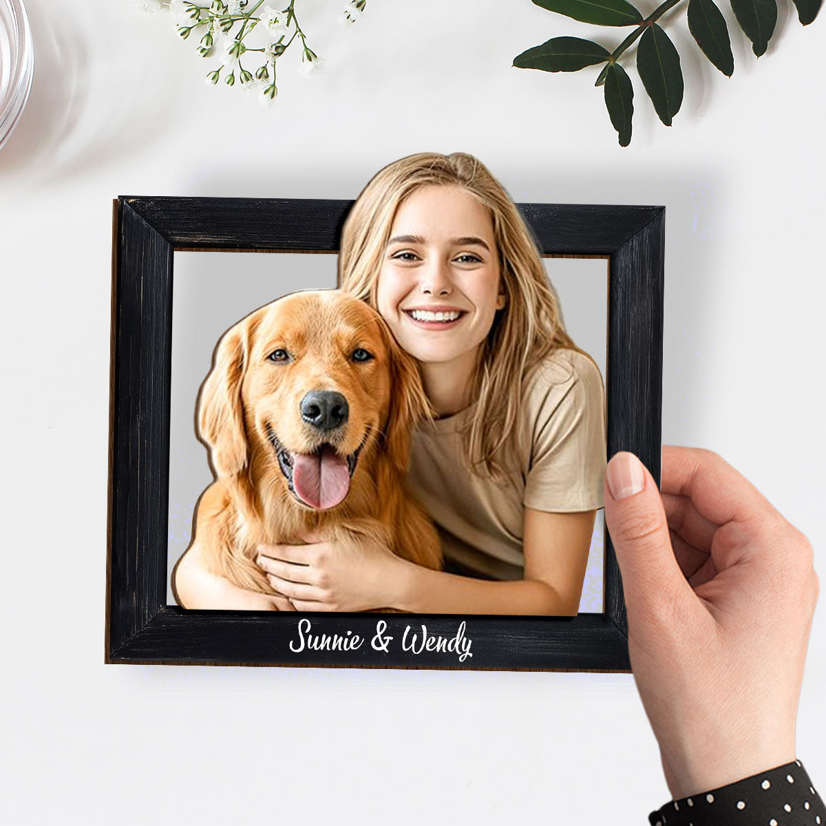 Happy Dog Mom - Personalized Wooden Plaque