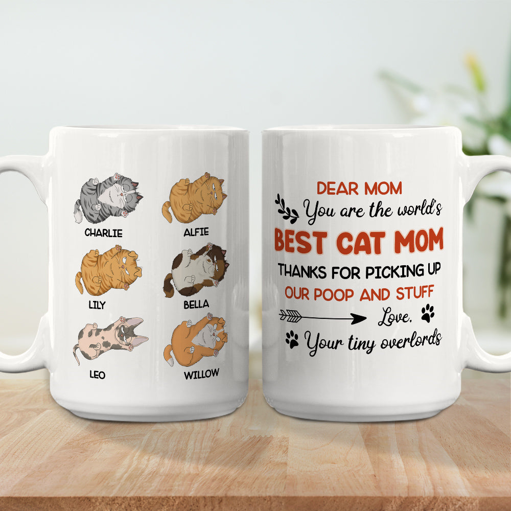 Custom Mother's day Birthday Gifts For Cat Mom, Cat Lovers • Thanks For Picking Up - Personalized Coffee Mug