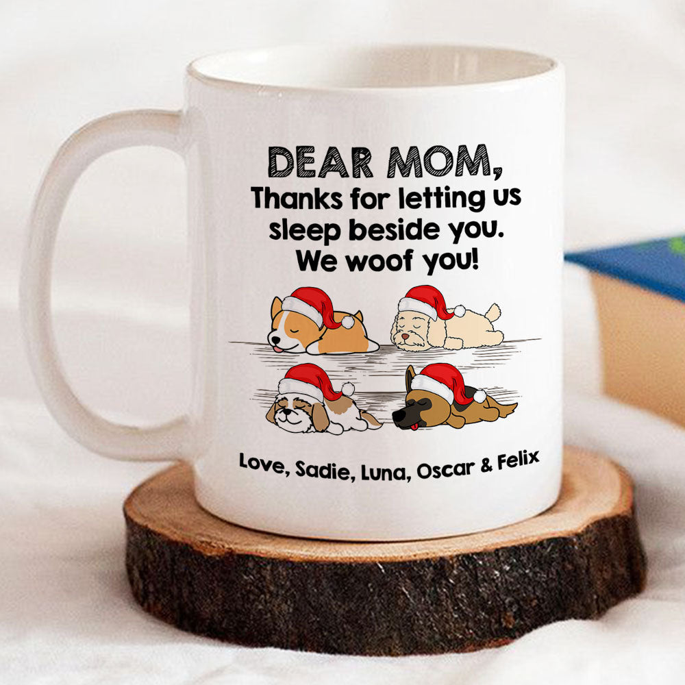 Custom Photo Christmas Birthday Gifts For Dog Lovers • Sleep Beside Dog - Personalized Coffee Mug