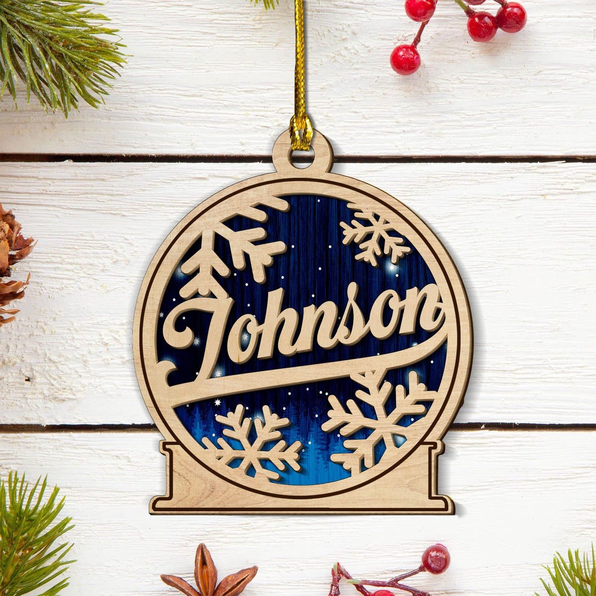 Custom Christmas Decor Home Birthday Gifts For Dog Lovers • Family And Pet Ornament 1 - Personalized 2-layered Wood Ornament
