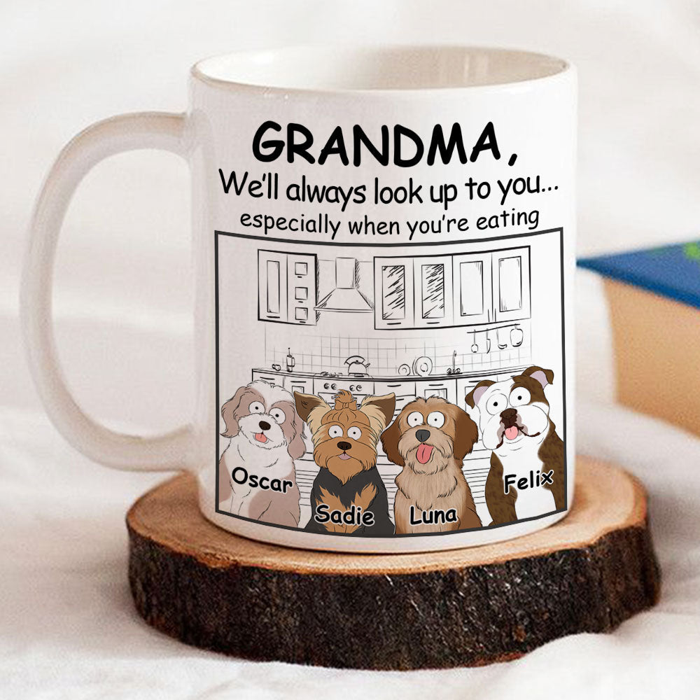 Custom Photo Christmas Birthday Gifts For Dog Lovers • Always Look Up - Personalized Coffee Mug