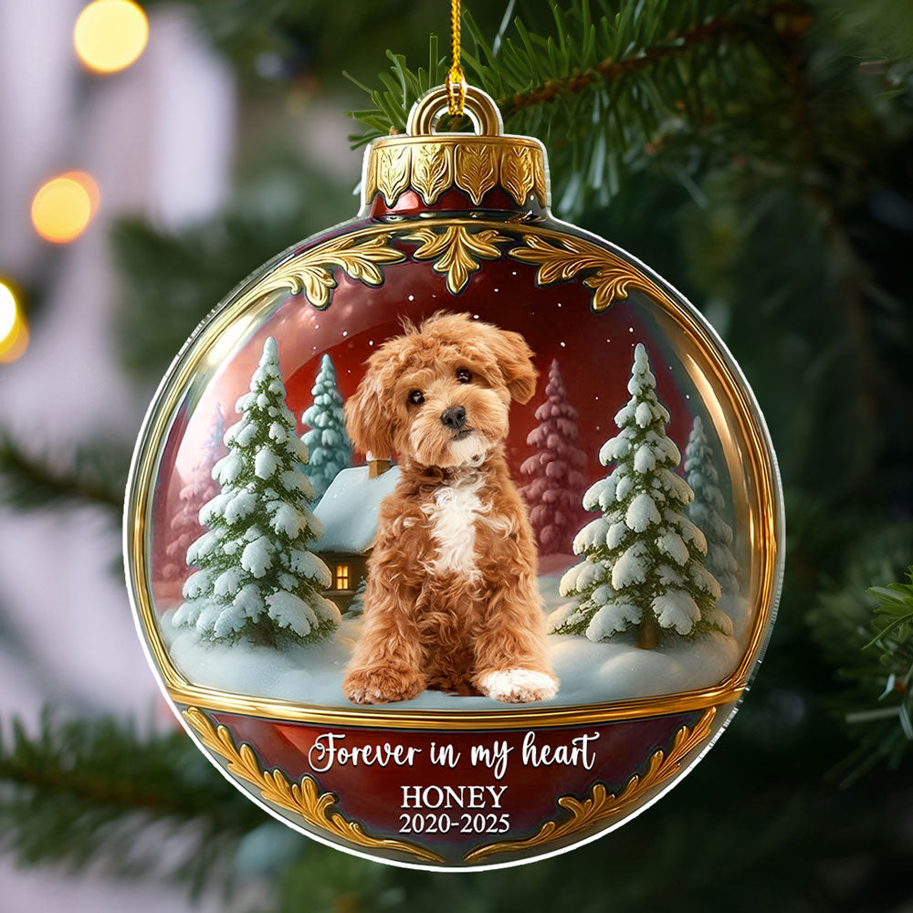 Custom Christmas Memorial Sympathy Gifts For Dogs, Cats • Forever Loved - Personalized Acrylic Ornament