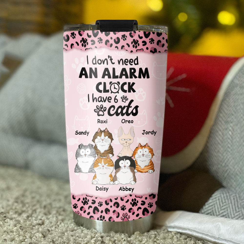 Custom Mother's day Birthday Gifts For Cat Mom, Cat Lovers • Alarm Clock - Personalized Tumbler