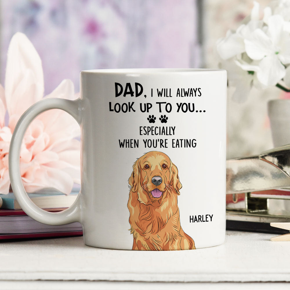 Custom Christmas Birthday Gifts For Dog Lovers • Look Up To You - Personalized Coffee Mug