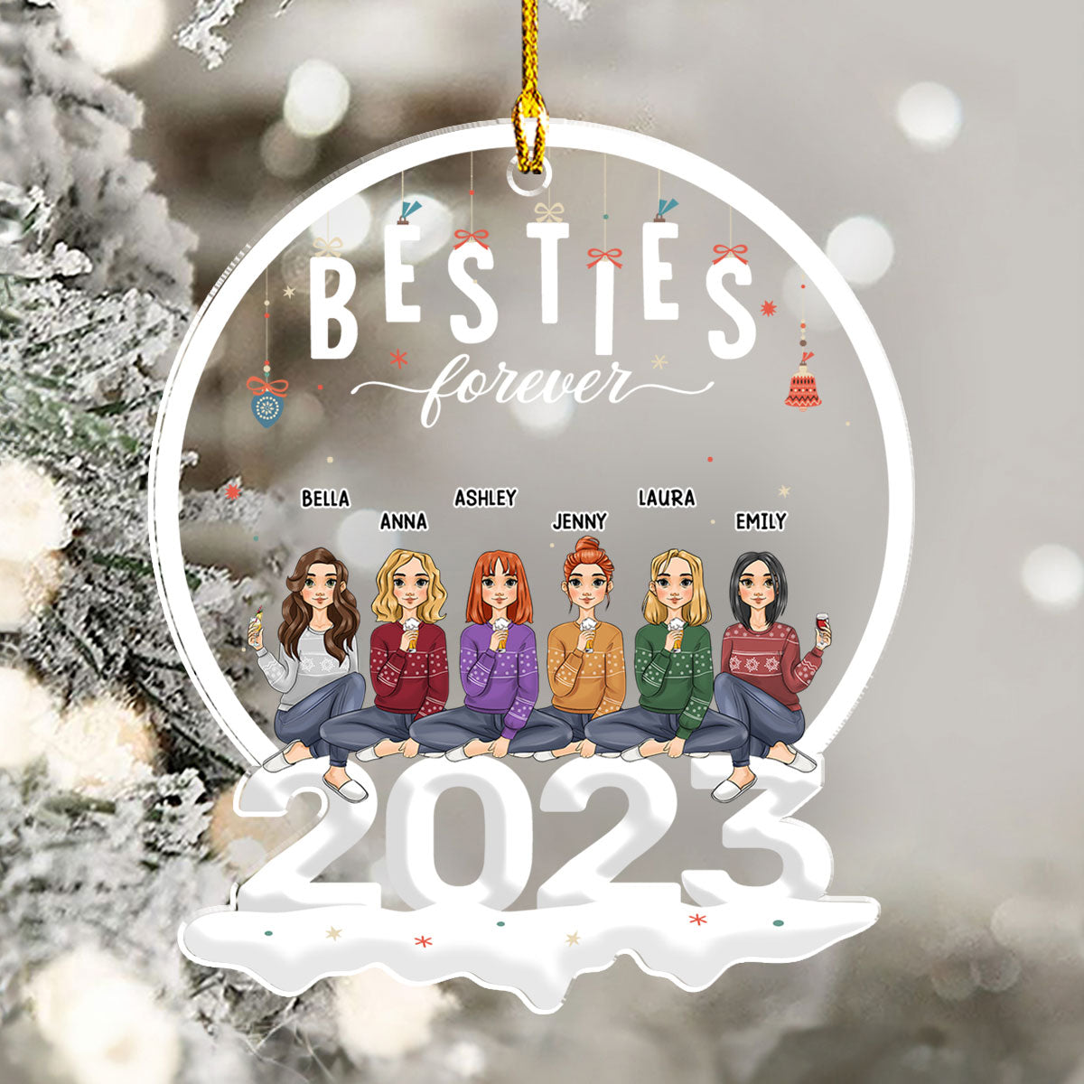 Besties 2023 - Personalized Acrylic Ornament