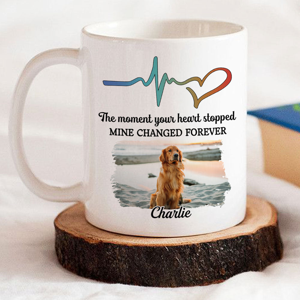 Custom Photo Christmas Birthday Gifts For Dog Lovers • The Moment Your Heart Stopped - Personalized Coffee Mug