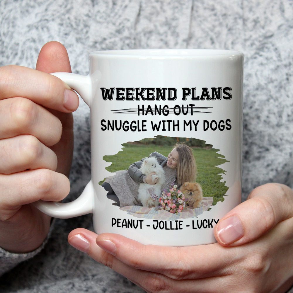Custom Photo Christmas Birthday Gifts For Dog Lovers • Hang Out Or Snuggle Photo - Personalized Coffee Mug