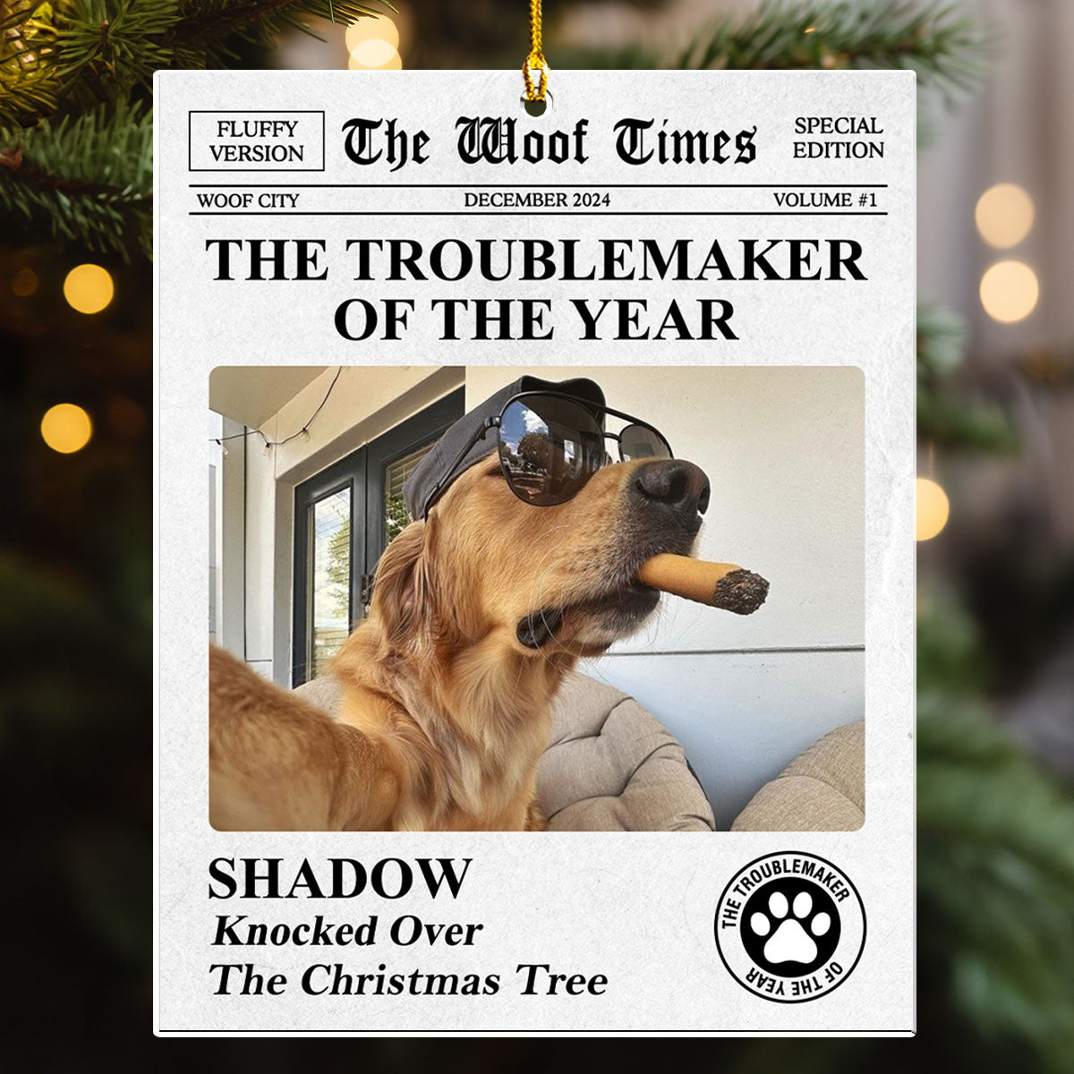 The Pet Times - Personalized Acrylic Ornament