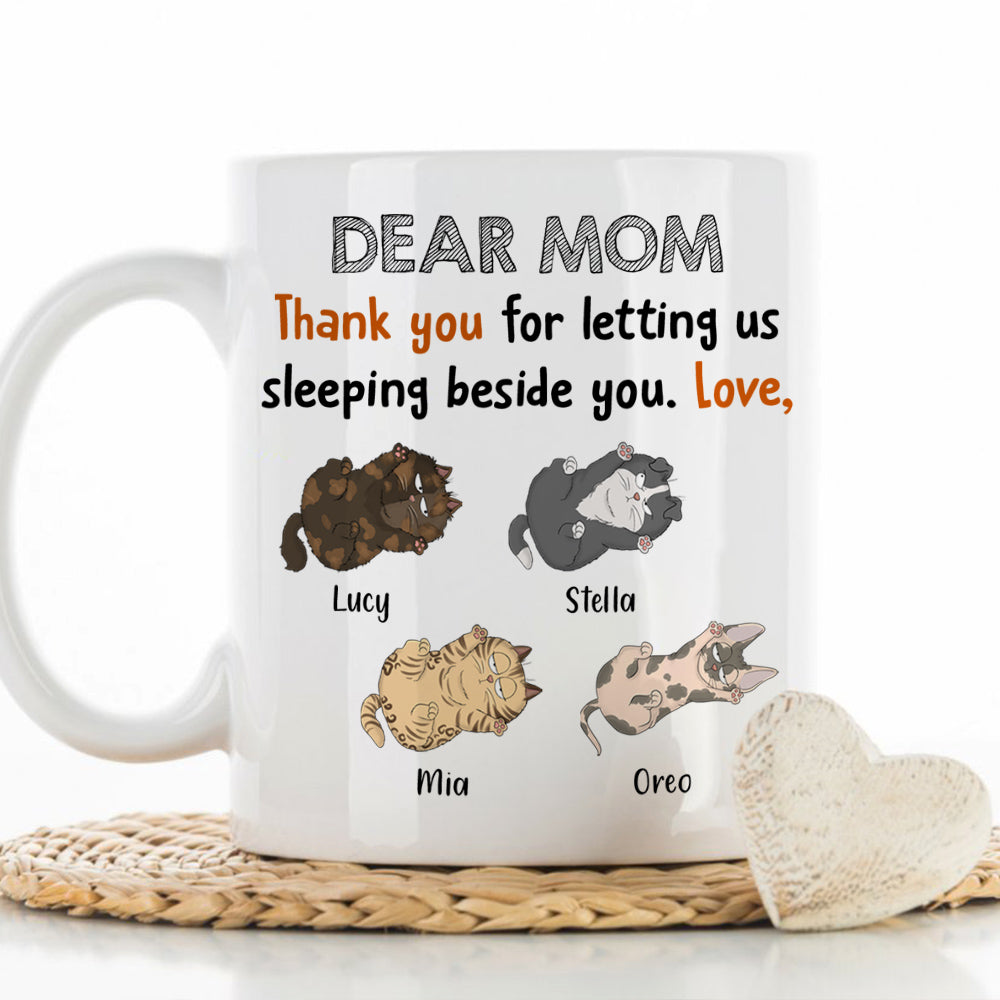 Custom Christmas Birthday Gifts For Cat Lovers • Sleeping Beside You - Personalized Coffee Mug