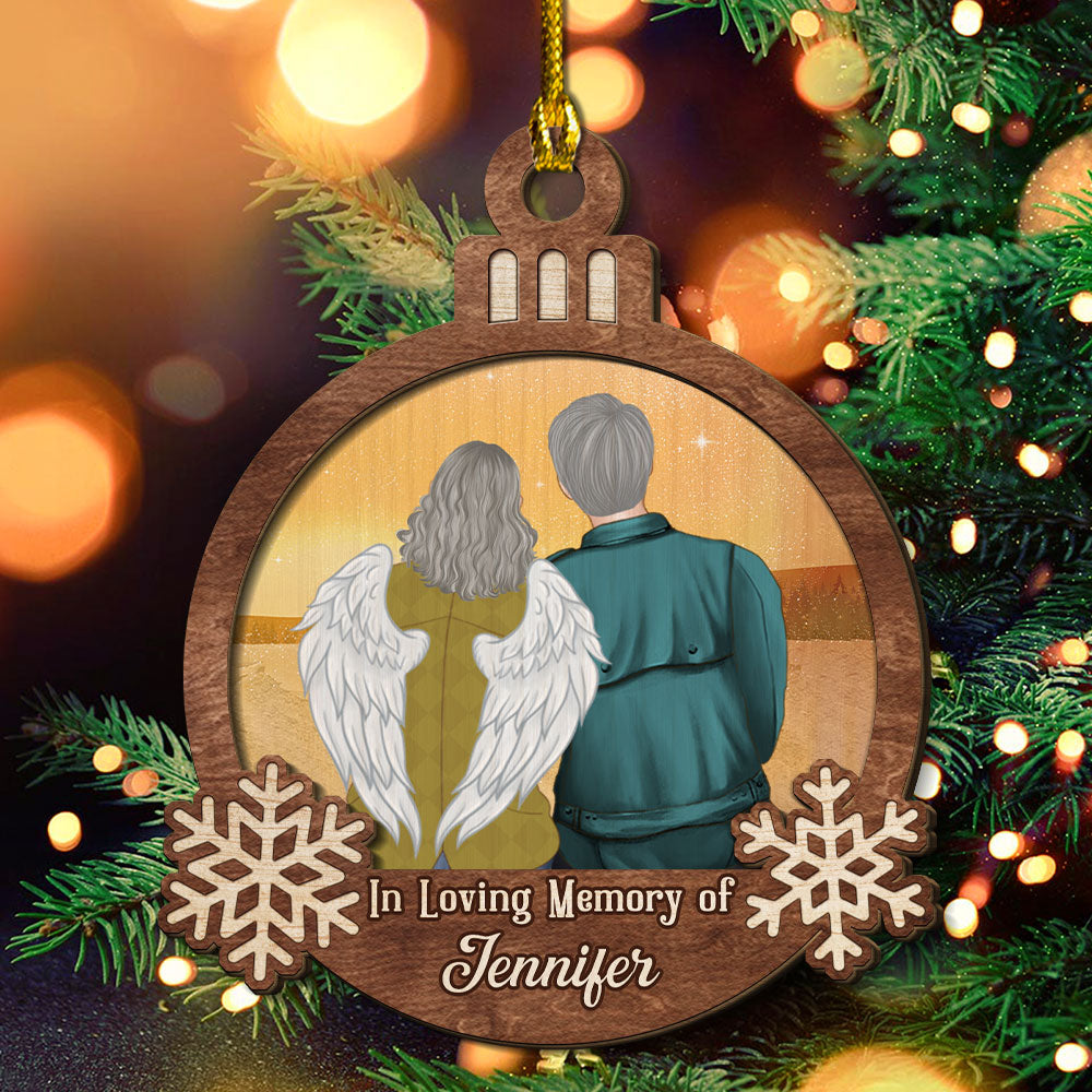 Custom Christmas Memorial Sympathy Gifts For Dogs, Cats • In Remembrance - Personalized 2-layered Wood Ornament